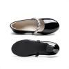 DREAM PAIRS Girls Dress Shoes Low Heels for Little Big Girl Mary Jane Shoes with Pearl Rhinestones Flower Girl Pumps Princess Wedding Party(Black-pat)