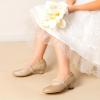 DREAM PAIRS Girls Dress Shoes Low Heels for Little Big Girl Mary Jane Shoes with Pearl Rhinestones Flower Girl Pumps Princess Wedding Party(Gold-glitter)