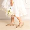DREAM PAIRS Girls Dress Shoes Low Heels for Little Big Girl Mary Jane Shoes with Pearl Rhinestones Flower Girl Pumps Princess Wedding Party(Gold-glitter)