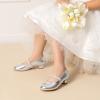 DREAM PAIRS Girls Dress Shoes Low Heels for Little Big Girl Mary Jane Shoes with Pearl Rhinestones Flower Girl Pumps Princess Wedding Party(Silver)