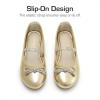 DREAM PAIRS Girls Dress Shoes Slip-on Flower Girl Ballet Flats for Party, Wedding, Performance, Prom, Graduation(Gold)