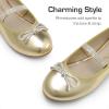 DREAM PAIRS Girls Dress Shoes Slip-on Flower Girl Ballet Flats for Party, Wedding, Performance, Prom, Graduation(Gold)