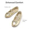 DREAM PAIRS Girls Dress Shoes Slip-on Flower Girl Ballet Flats for Party, Wedding, Performance, Prom, Graduation(Gold)