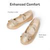 DREAM PAIRS Girls Dress Shoes Slip-on Flower Girl Ballet Flats for Party, Wedding, Performance, Prom, Graduation(Gold/Glitter)