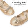 DREAM PAIRS Girls Dress Shoes Slip-on Flower Girl Ballet Flats for Party, Wedding, Performance, Prom, Graduation(Gold/Glitter)