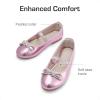 DREAM PAIRS Girls Dress Shoes Slip-on Flower Girl Ballet Flats for Party, Wedding, Performance, Prom, Graduation(Pink)
