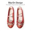 DREAM PAIRS Girls Dress Shoes Slip-on Flower Girl Ballet Flats for Party, Wedding, Performance, Prom, Graduation(Red/Glitter)