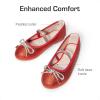 DREAM PAIRS Girls Dress Shoes Slip-on Flower Girl Ballet Flats for Party, Wedding, Performance, Prom, Graduation(Red/Glitter)