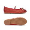 DREAM PAIRS Girls Dress Shoes Slip-on Flower Girl Ballet Flats for Party, Wedding, Performance, Prom, Graduation(Red/Glitter)