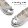 DREAM PAIRS Girls Dress Shoes Slip-on Flower Girl Ballet Flats for Party, Wedding, Performance, Prom, Graduation(Silver)