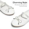 DREAM PAIRS Girls Dress Shoes Slip-on Flower Girl Ballet Flats for Party, Wedding, Performance, Prom, Graduation(White)