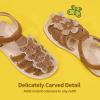 DREAM PAIRS Girls Sandals Closed-Toe Sandals with Interchangeable DIY Flower Dress Summer Shoes Toddler/Little Kid(Brown)
