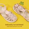 DREAM PAIRS Girls Sandals Closed-Toe Sandals with Interchangeable DIY Flower Dress Summer Shoes Toddler/Little Kid(Pink)