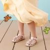 DREAM PAIRS Girls Sandals Closed-Toe Sandals with Interchangeable DIY Flower Dress Summer Shoes Toddler/Little Kid(Pink)