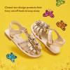 DREAM PAIRS Girls Sandals Closed-Toe Sandals with Interchangeable DIY Flower Dress Summer Shoes Toddler/Little Kid(Rose Gold)