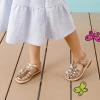 DREAM PAIRS Girls Sandals Closed-Toe Sandals with Interchangeable DIY Flower Dress Summer Shoes Toddler/Little Kid(Rose Gold)