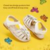 DREAM PAIRS Girls Sandals Closed-Toe Sandals with Interchangeable DIY Flower Dress Summer Shoes Toddler/Little Kid(White)