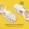DREAM PAIRS Girls Sandals Closed-Toe Sandals with Interchangeable DIY Flower Dress Summer Shoes Toddler/Little Kid(White)