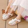 DREAM PAIRS Girls Sandals Closed-Toe Sandals with Interchangeable DIY Flower Dress Summer Shoes Toddler/Little Kid(White)