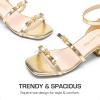 DREAM PAIRS Girls Sandals Low Heel Dress Pump Ankle Strap Two Strapped Bow Flower Wedding Party Shoes for Little Kid/Big Kid(Gold)