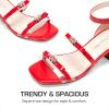 DREAM PAIRS Girls Sandals Low Heel Dress Pump Ankle Strap Two Strapped Bow Flower Wedding Party Shoes for Little Kid/Big Kid(Red)