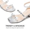 DREAM PAIRS Girls Sandals Low Heel Dress Pump Ankle Strap Two Strapped Bow Flower Wedding Party Shoes for Little Kid/Big Kid(Silver)