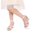 DREAM PAIRS Girls Sandals Low Heel Dress Pump Ankle Strap Two Strapped Bow Flower Wedding Party Shoes for Little Kid/Big Kid(White)