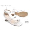 DREAM PAIRS Girls Sandals Low Heel Dress Pump Ankle Strap Two Strapped Bow Flower Wedding Party Shoes for Little Kid/Big Kid(White)
