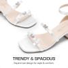 DREAM PAIRS Girls Sandals Low Heel Dress Pump Ankle Strap Two Strapped Bow Flower Wedding Party Shoes for Little Kid/Big Kid(White)