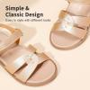 DREAM PAIRS Girls Sandals Open Toe Princess Flat Sandals Strappy Summer Shoes Toddler/Little Kid(Gold/Pu)