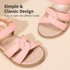 DREAM PAIRS Girls Sandals Open Toe Princess Flat Sandals Strappy Summer Shoes Toddler/Little Kid(Pink/Pu)