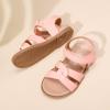 DREAM PAIRS Girls Sandals Open Toe Princess Flat Sandals Strappy Summer Shoes Toddler/Little Kid(Pink/Pu)