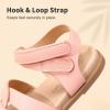 DREAM PAIRS Girls Sandals Open Toe Princess Flat Sandals Strappy Summer Shoes Toddler/Little Kid(Pink/Pu)