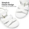 DREAM PAIRS Girls Sandals Open Toe Princess Flat Sandals Strappy Summer Shoes Toddler/Little Kid(White)