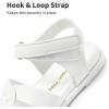 DREAM PAIRS Girls Sandals Open Toe Princess Flat Sandals Strappy Summer Shoes Toddler/Little Kid(White)