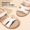 DREAM PAIRS Girls Sandals Open Toe Princess Flat Sandals Strappy Summer Shoes Toddler/Little Kid(White/Pu)