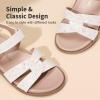 DREAM PAIRS Girls Sandals Open Toe Princess Flat Sandals Strappy Summer Shoes Toddler/Little Kid(White-glitter)