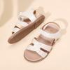 DREAM PAIRS Girls Sandals Open Toe Princess Flat Sandals Strappy Summer Shoes Toddler/Little Kid(White-glitter)