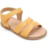 DREAM PAIRS Girls Sandals Open Toe Princess Flat Sandals Strappy Summer Shoes Toddler/Little Kid(Yellow/Pu)