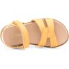 DREAM PAIRS Girls Sandals Open Toe Princess Flat Sandals Strappy Summer Shoes Toddler/Little Kid(Yellow/Pu)