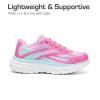 DREAM PAIRS Girls Shoes Sneakers Kids Tennis Shoes Lightweight Lace Up Running Casual Walking Shoes(Hot Pink/Rainbow)