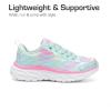 DREAM PAIRS Girls Shoes Sneakers Kids Tennis Shoes Lightweight Lace Up Running Casual Walking Shoes(Mint Green/Rainbow)