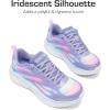 DREAM PAIRS Girls Shoes Sneakers Kids Tennis Shoes Lightweight Lace Up Running Casual Walking Shoes(Purple/Rainbow)