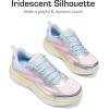 DREAM PAIRS Girls Shoes Sneakers Kids Tennis Shoes Lightweight Lace Up Running Casual Walking Shoes(Rainbow/Silver)