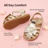DREAM PAIRS Girls Toddler/Little Kid Closed-Toe Flower Summer Dress Sandals Shoes(Gold)