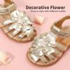 DREAM PAIRS Girls Toddler/Little Kid Closed-Toe Flower Summer Dress Sandals Shoes(Gold)