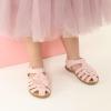 DREAM PAIRS Girls Toddler/Little Kid Closed-Toe Flower Summer Dress Sandals Shoes(Pink)