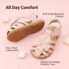 DREAM PAIRS Girls Toddler/Little Kid Closed-Toe Flower Summer Dress Sandals Shoes(Pink)