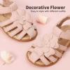 DREAM PAIRS Girls Toddler/Little Kid Closed-Toe Flower Summer Dress Sandals Shoes(Pink)