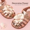 DREAM PAIRS Girls Toddler/Little Kid Closed-Toe Flower Summer Dress Sandals Shoes(Rose Gold-metallic)